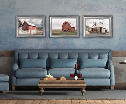 Set of 3 Patriotic Old Barn Prints Wall Art Teri James Photography