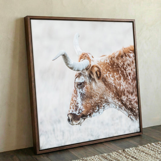 Texas Longhorn Cattle Art – Rustic Sepia Wall Art for Farmhouse Decor Wall Art Teri James Photography