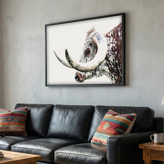 Texas Longhorn Closeup Canvas Wall Art Teri James Photography