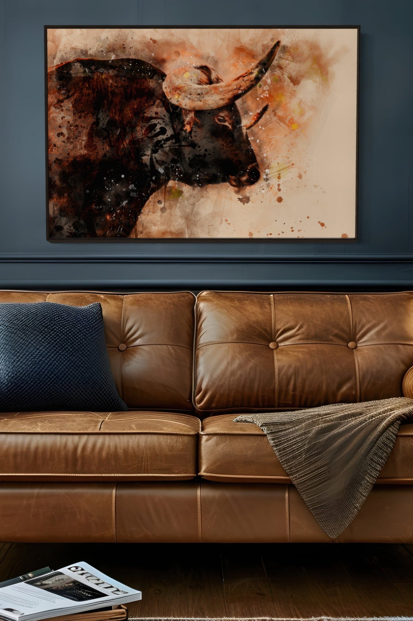 Texas Longhorn Watercolor Art Wall Art Teri James Photography