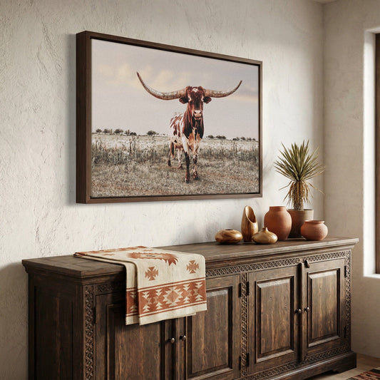 Texas Style Wall Decor - Longhorn Bull Wall Art Teri James Photography