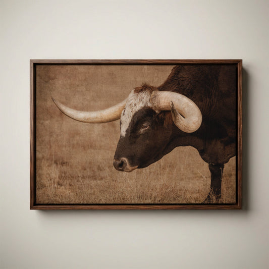 Western Art Longhorn Canvas - Modern Western Decor