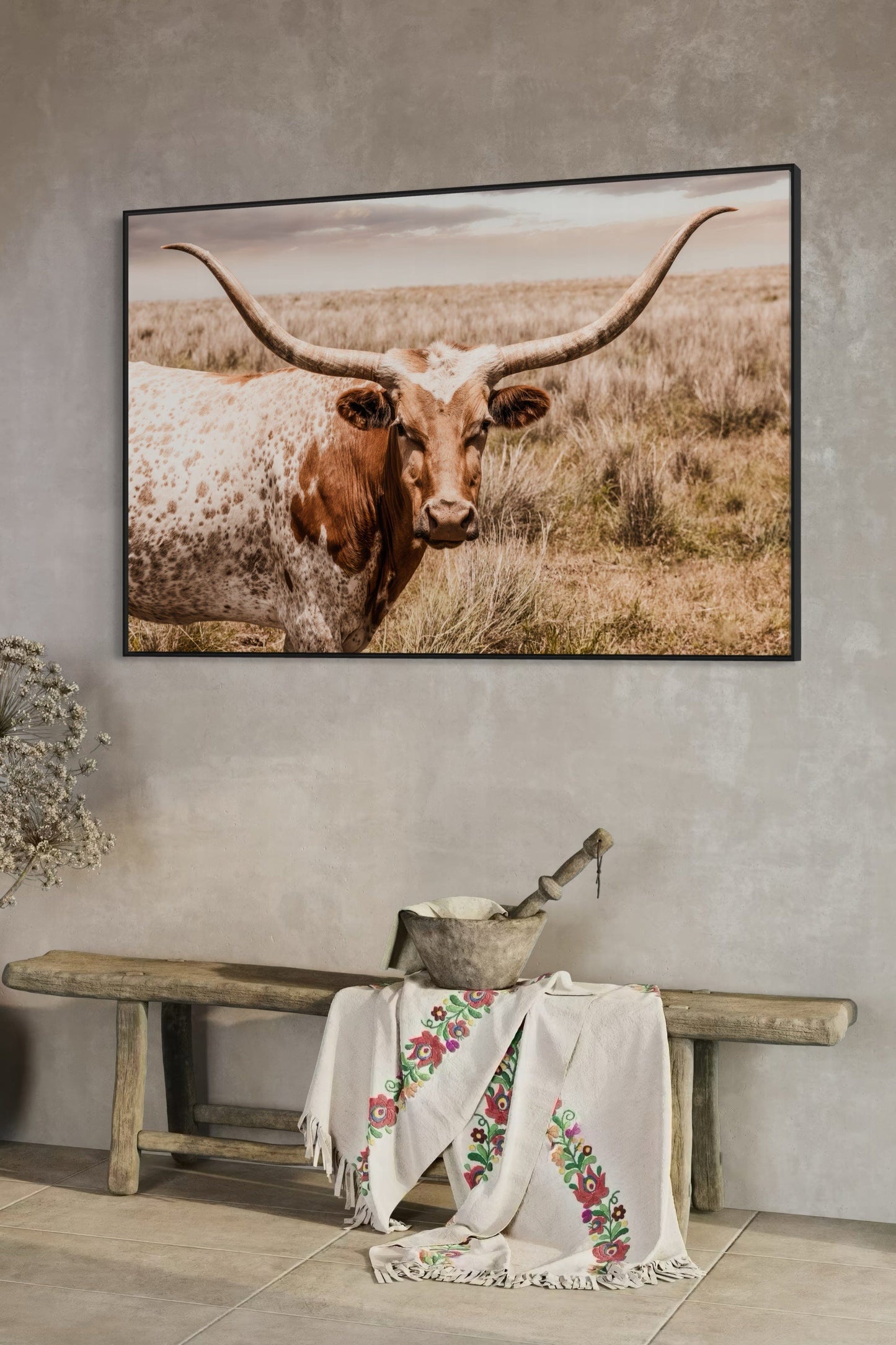 Western Decor Texas Longhorn Canvas Art Wall Art Teri James Photography