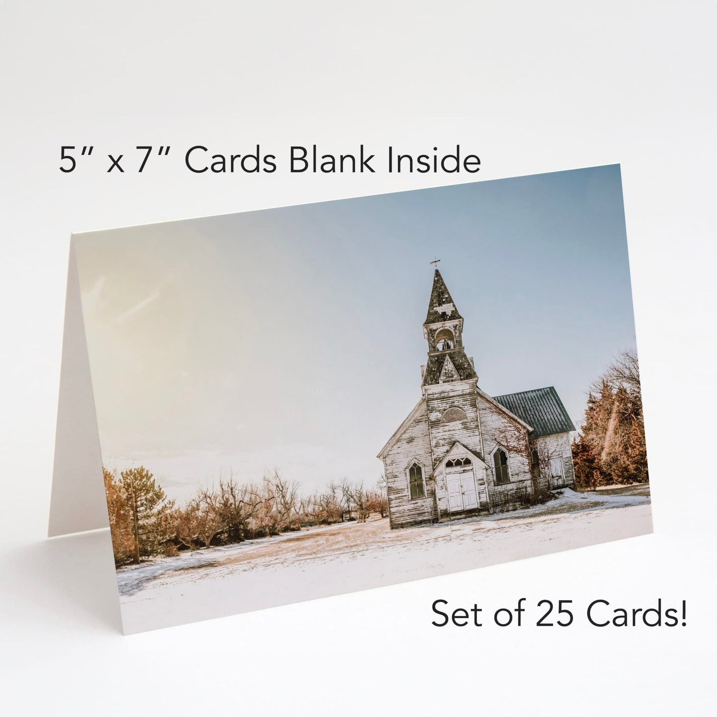 Western Greeting Cards - Rustic Note Cards Rustic Old White Church Greeting cards Teri James Photography