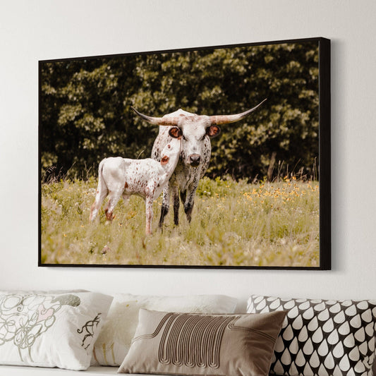 Western Nursery Decor - Texas Longhorn Canvas Wall Art Teri James Photography