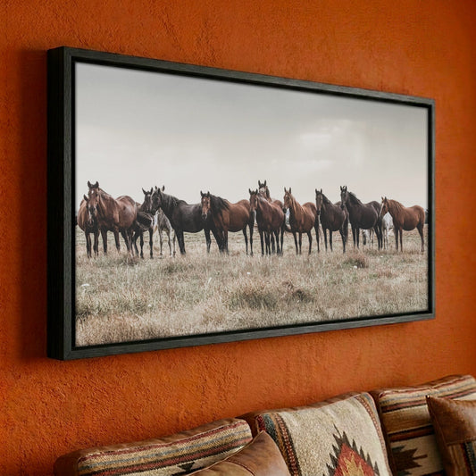 Western Panorama Canvas Print – Wild Horse Wall Art