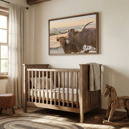 Western Room Decor - Longhorn Cattle Wall Art Teri James Photography