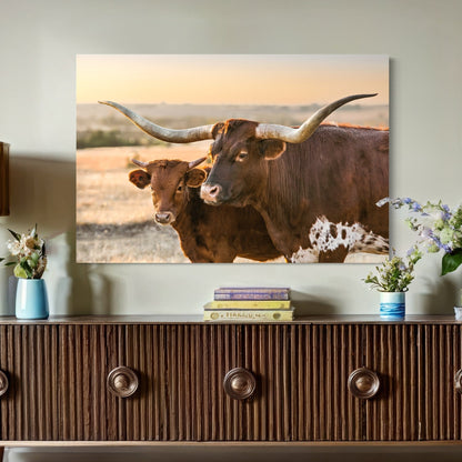 Western Room Decor - Longhorn Cattle Wall Art Teri James Photography