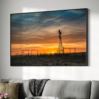Windmill Photo at Sunset Wall Art Teri James Photography