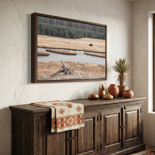 Yellowstone Bison Canvas Print Wall Art Teri James Photography