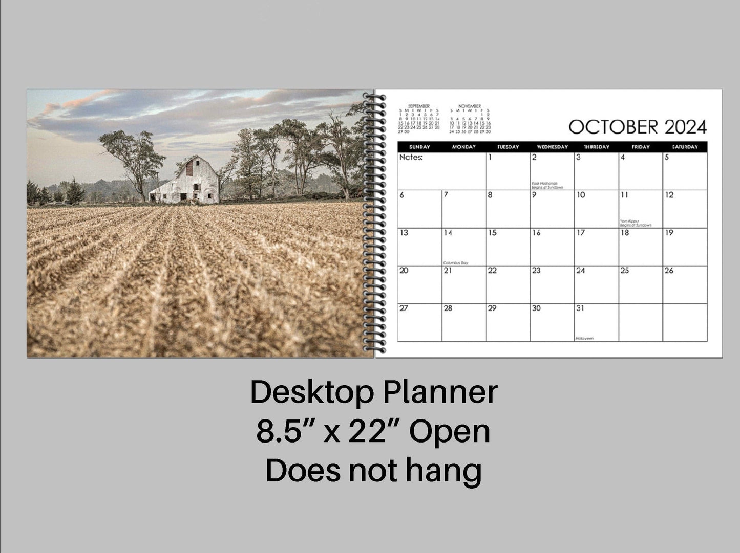 2024 Old Barn Wall Calendar or Desktop Planner Desktop Planner Calendar Teri James Photography