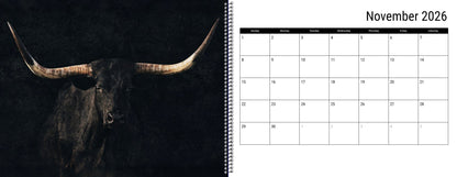 2026 Texas Longhorn Wall Calendar or Desktop Planner Calendar Teri James Photography