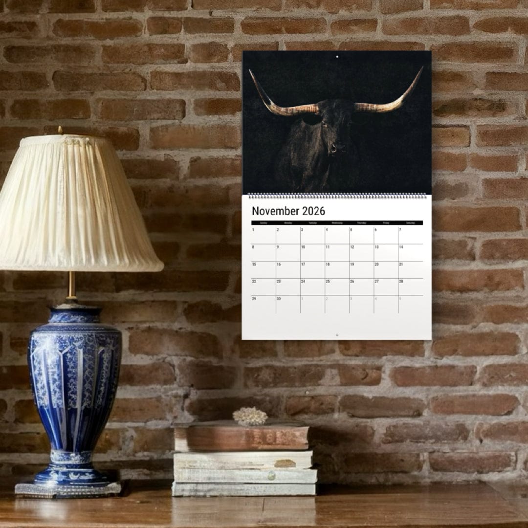 2026 Texas Longhorn Wall Calendar or Desktop Planner Calendar Teri James Photography