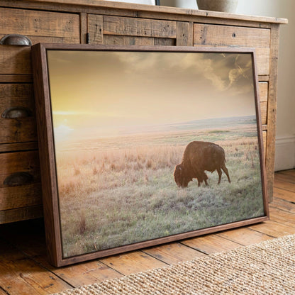 American Bison Canvas Print – Rustic Wildlife Wall Art by Teri James Photography Wall Art Teri James Photography