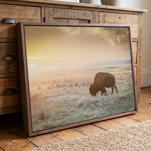 American Bison Canvas Print – Rustic Wildlife Wall Art by Teri James Photography Wall Art Teri James Photography