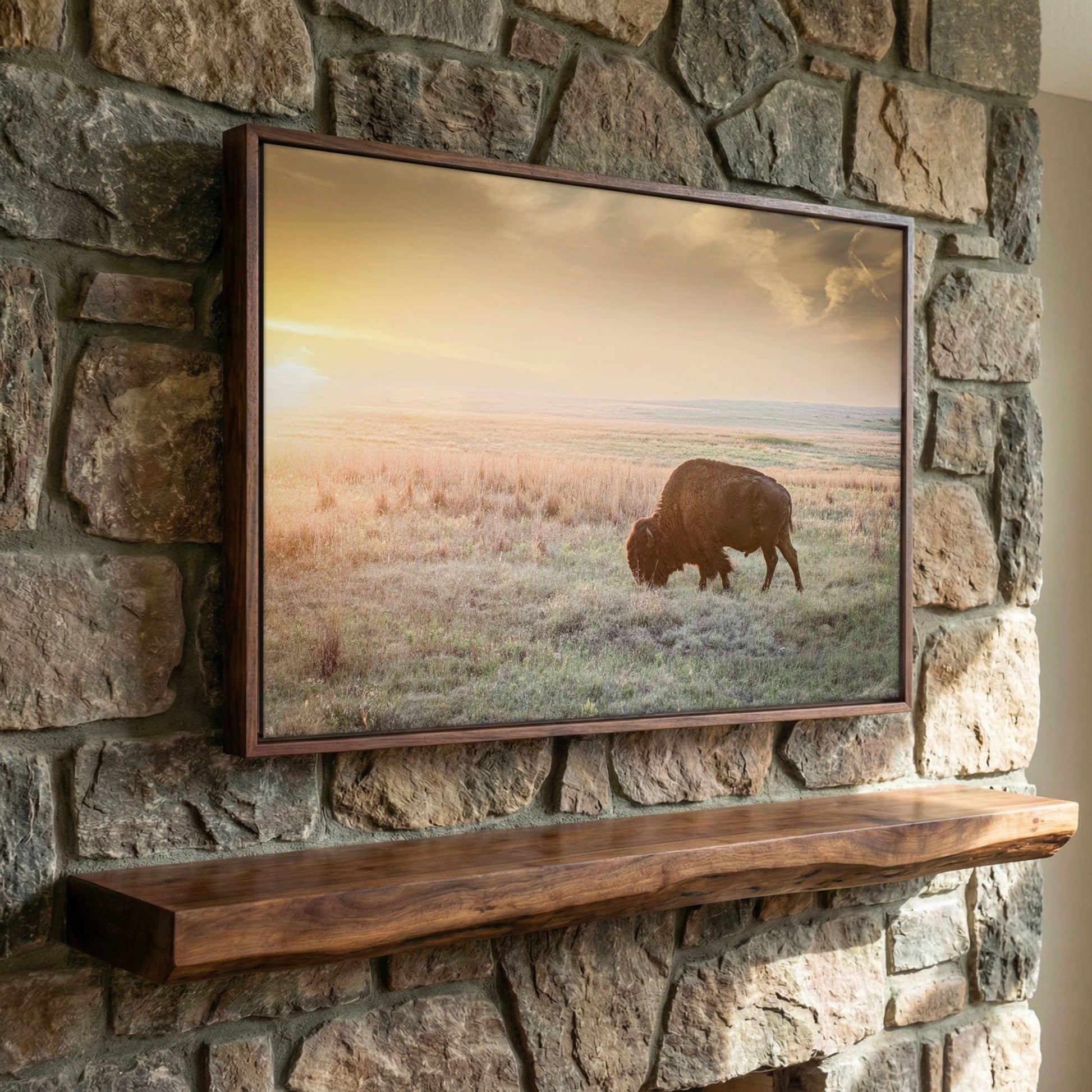 American Bison Canvas Print – Rustic Wildlife Wall Art by Teri James Photography Wall Art Teri James Photography
