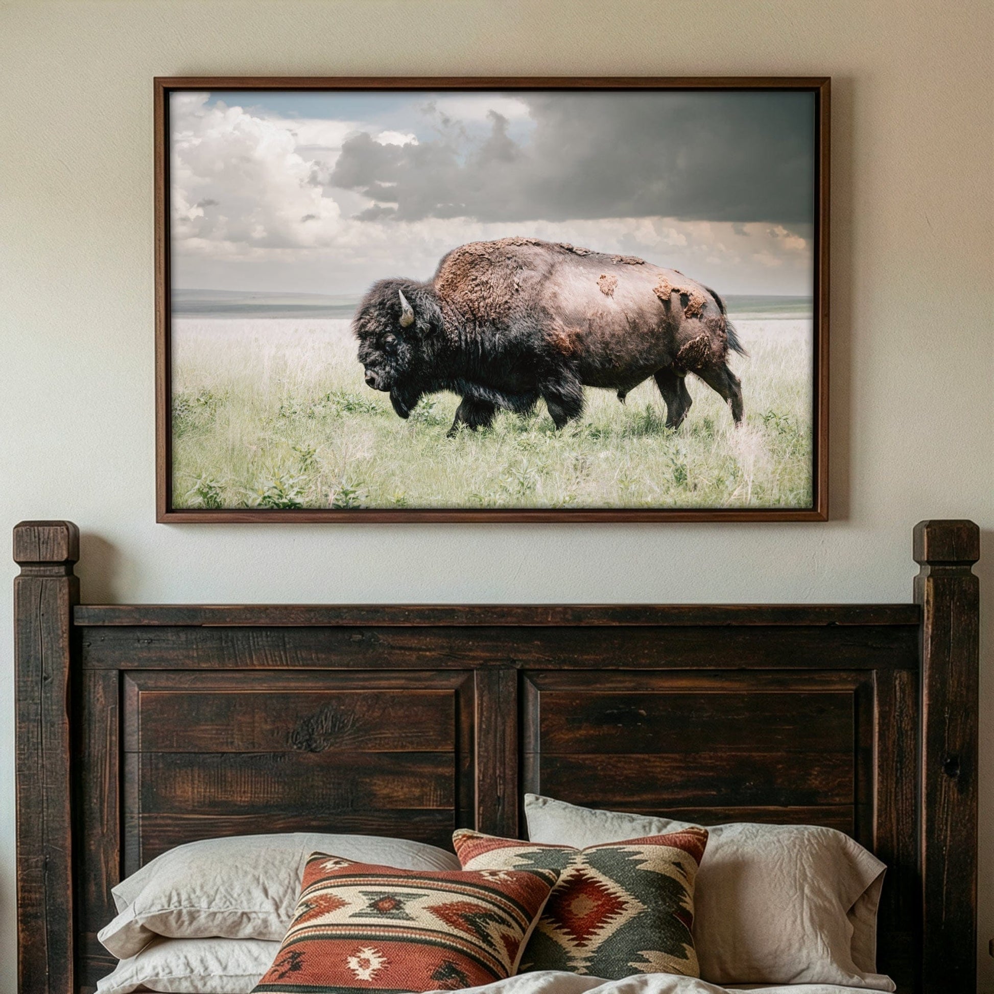 American Bison Canvas Print - Wildlife Wall Art for Rustic Cabin Decor Wall Art Teri James Photography