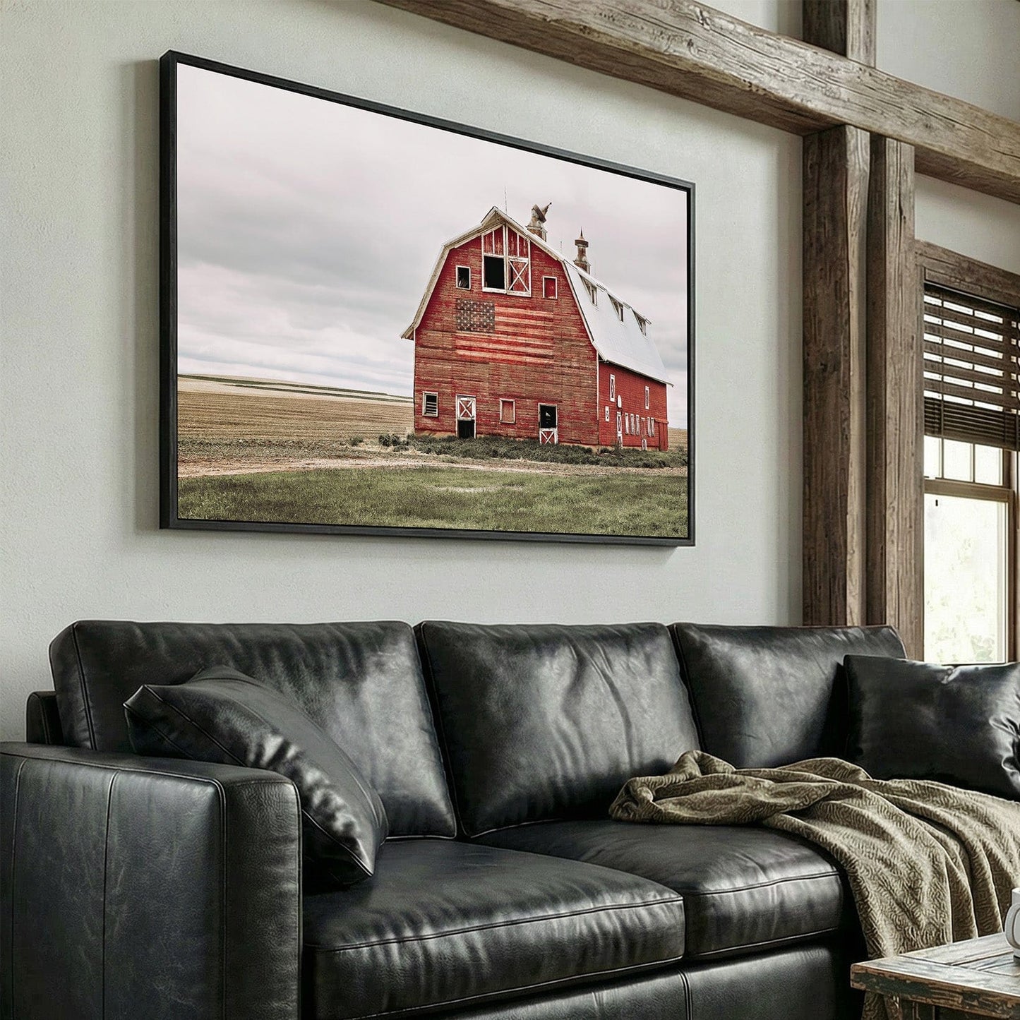 American Flag Wall Art – Rustic Patriotic Home Decoration Canvas Print Wall Art Teri James Photography