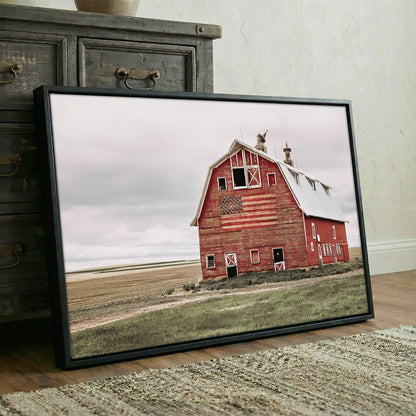 American Flag Wall Art – Rustic Patriotic Home Decoration Canvas Print Wall Art Teri James Photography