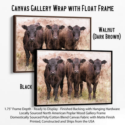 Angus Calves Nursery Decor Canvas-Black Frame / 12 x 18 Inches Wall Art Teri James Photography