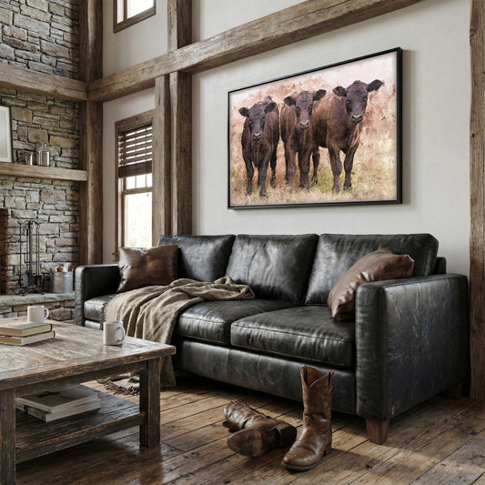 Angus Calves Nursery Decor - Watercolor Farm Animal Prints for Baby Room Wall Art Teri James Photography