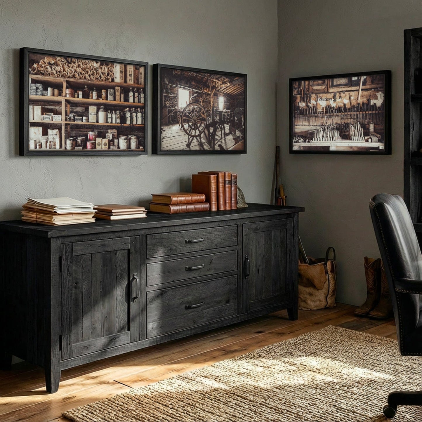 Antique Industrial Rustic Wall Art - Set of 3 Wall Art Teri James Photography