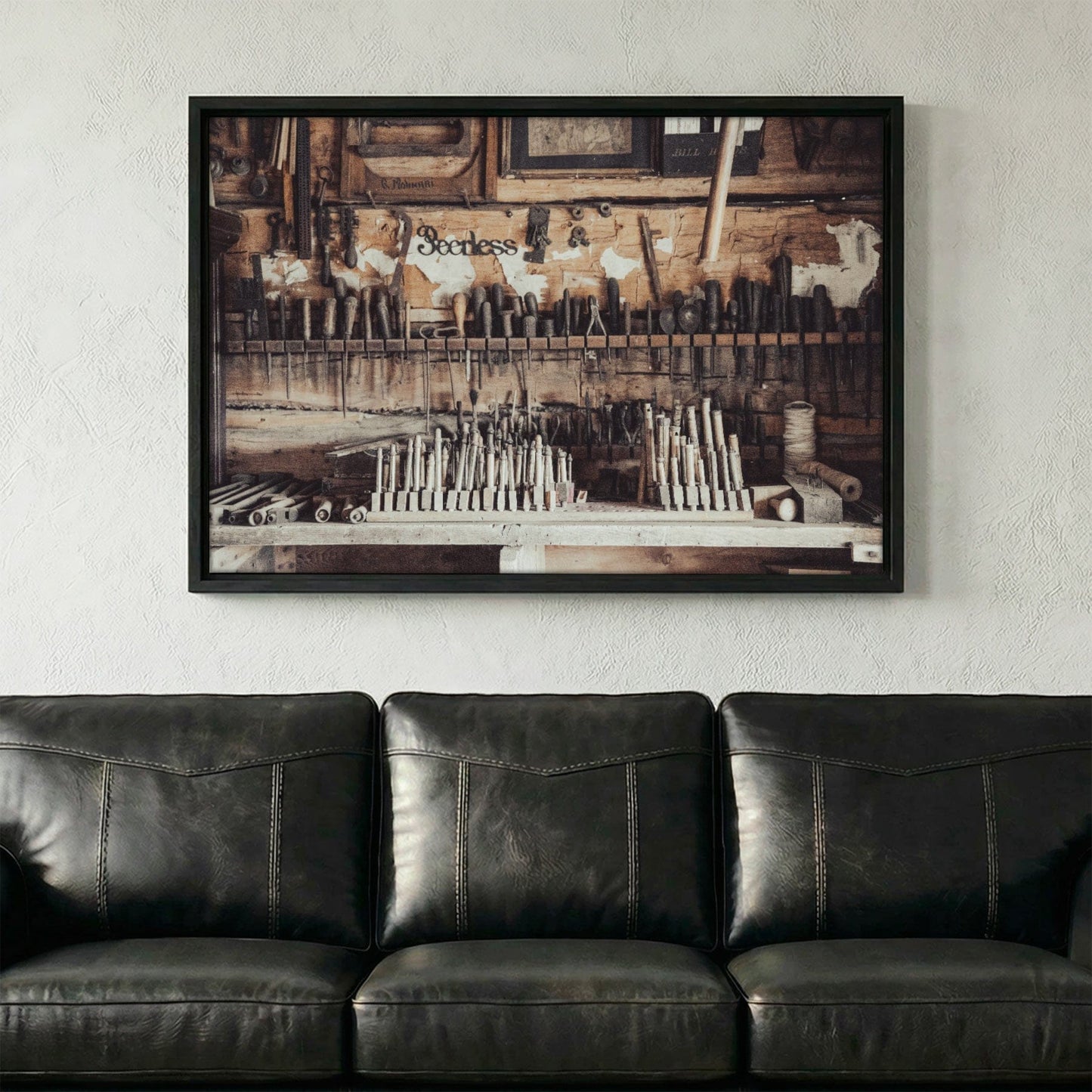 Antique Workshop Wall Art - Vintage Tool Decor & Rustic Home Decoration Canvas Print Wall Art Teri James Photography