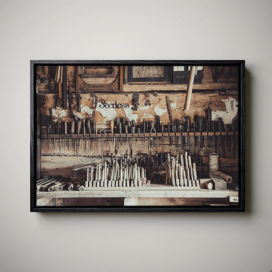 Antique Workshop Wall Art - Vintage Tool Decor