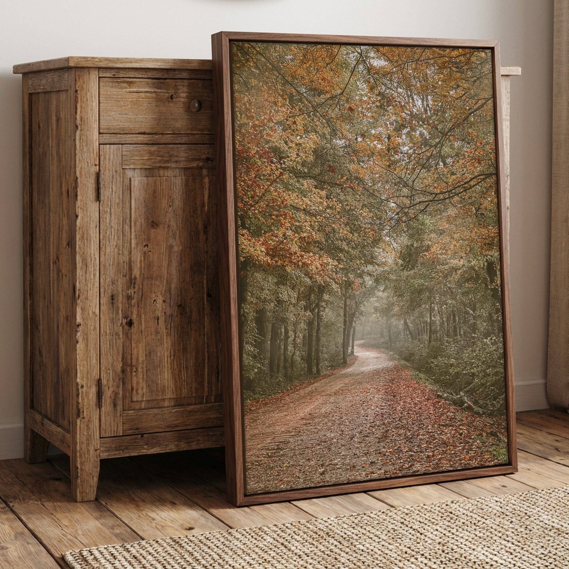 Arkansas Forest Road Scenic Print - Autumn Wall Decor with Vibrant Fall Colors Wall Art Teri James Photography