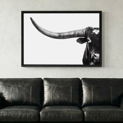 Austin Texas Longhorn Art in Black and White Wall Art Teri James Photography