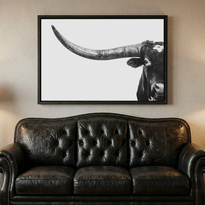 Austin Texas Longhorn Art in Black and White Wall Art Teri James Photography