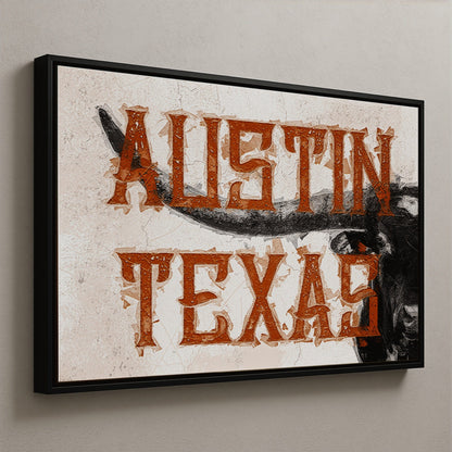 Austin Texas Print - Longhorn Wall Decor Wall Art Teri James Photography
