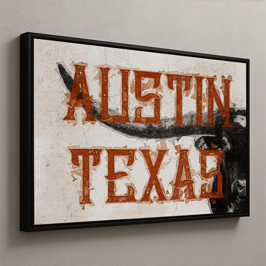 Austin Texas Print - Longhorn Wall Decor Wall Art Teri James Photography