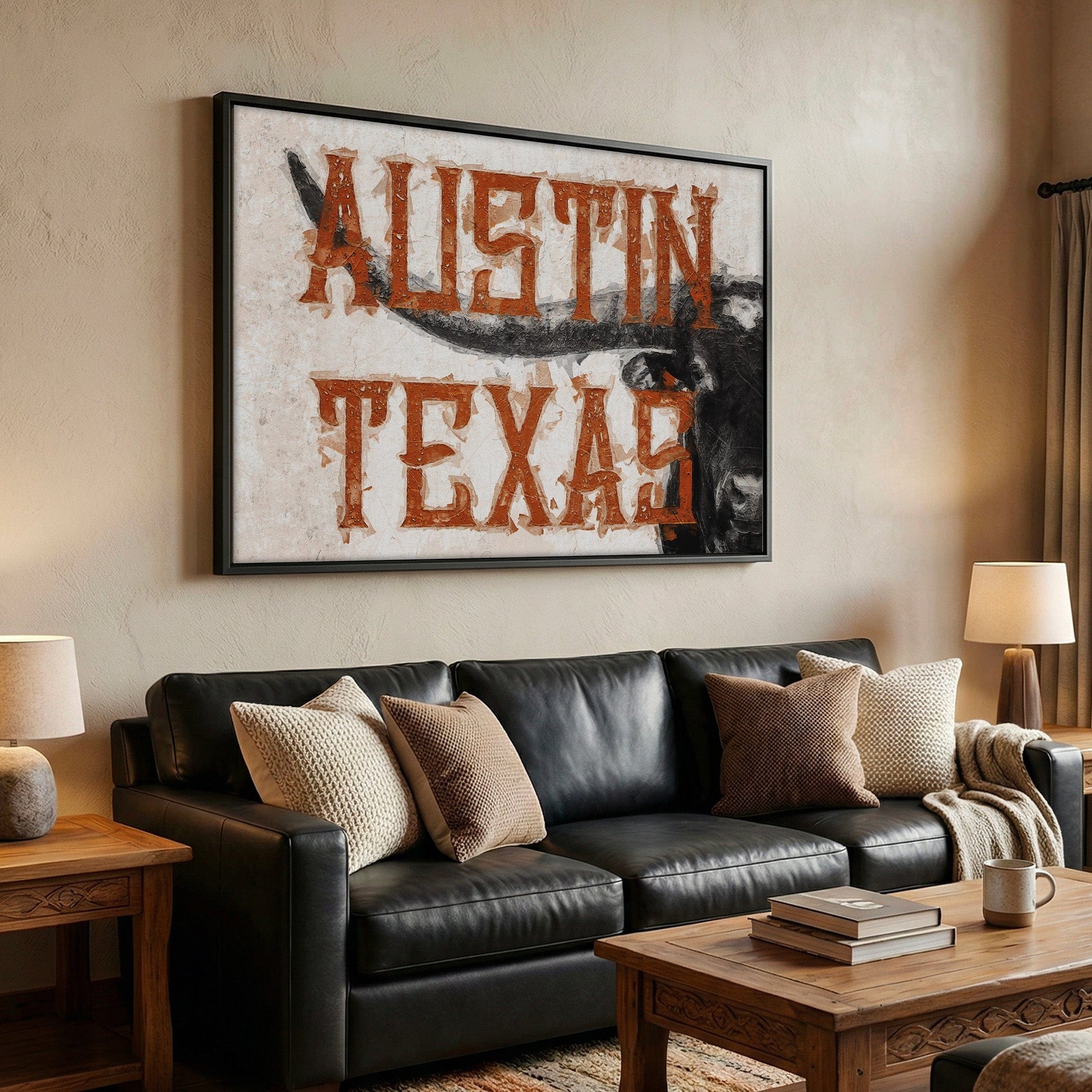 Austin Texas Print - Longhorn Wall Decor Wall Art Teri James Photography