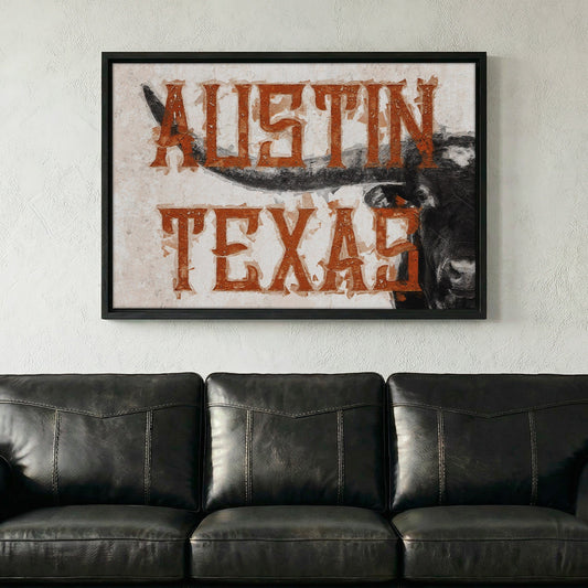 Austin Texas Print - Longhorn Wall Decor Wall Art Teri James Photography