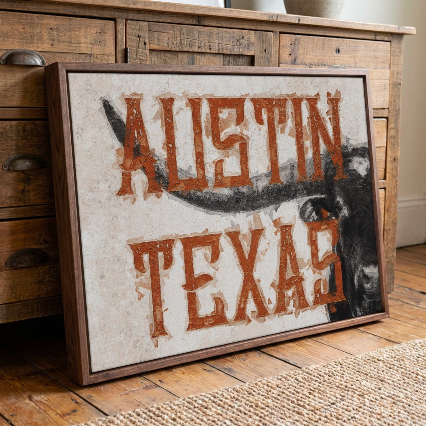 Austin Texas Print - Longhorn Wall Decor Wall Art Teri James Photography