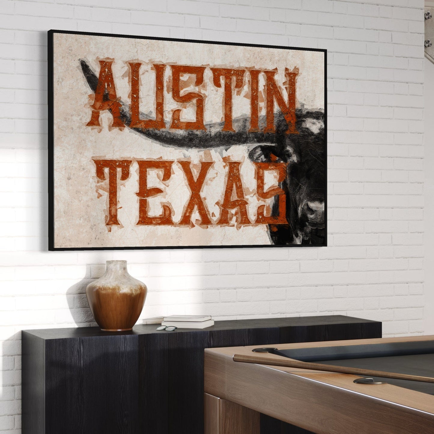 Austin Texas Print - Longhorn Wall Decor Wall Art Teri James Photography
