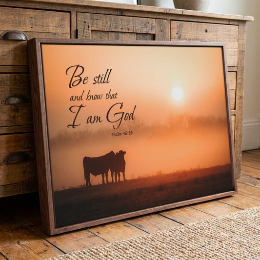 Be Still Wall Art | Christian Scripture Canvas Print | Psalm 46:10