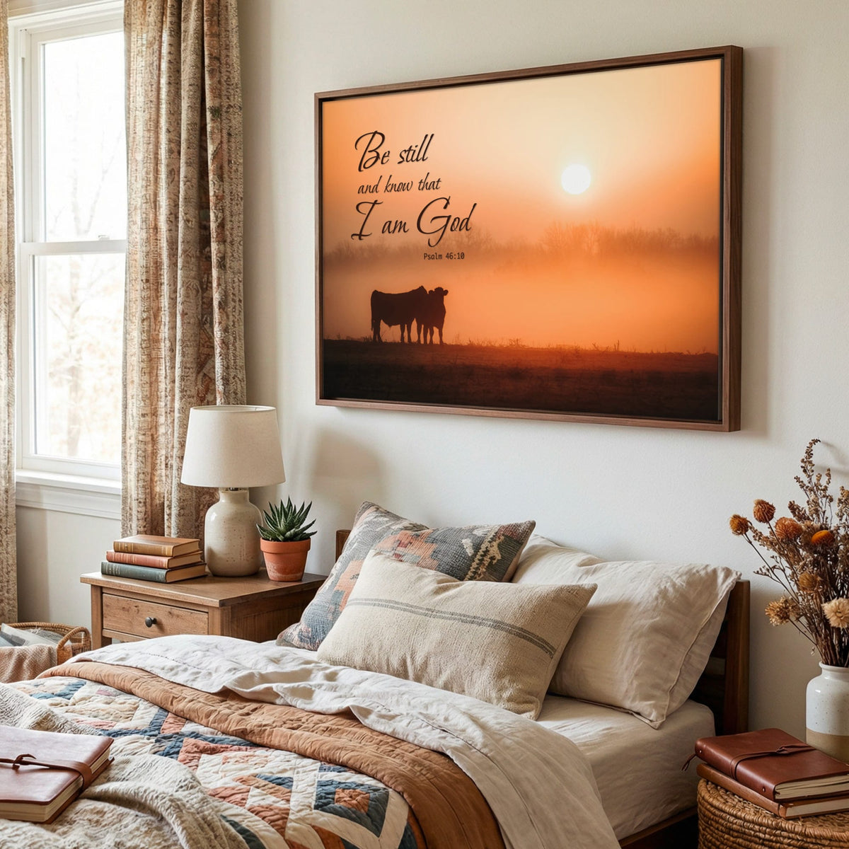 Be Still Wall Art | Christian Scripture Canvas Print | Psalm 46:10