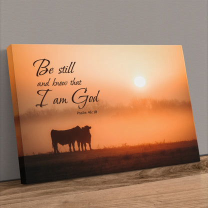 Be Still Wall Art | Christian Scripture Canvas Print | Psalm 46:10 Canvas-Unframed / 12 x 18 Inches