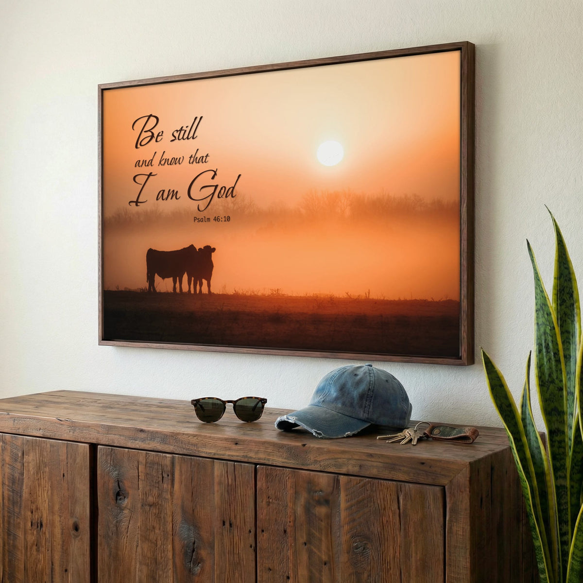 Be Still Wall Art | Christian Scripture Canvas Print | Psalm 46:10