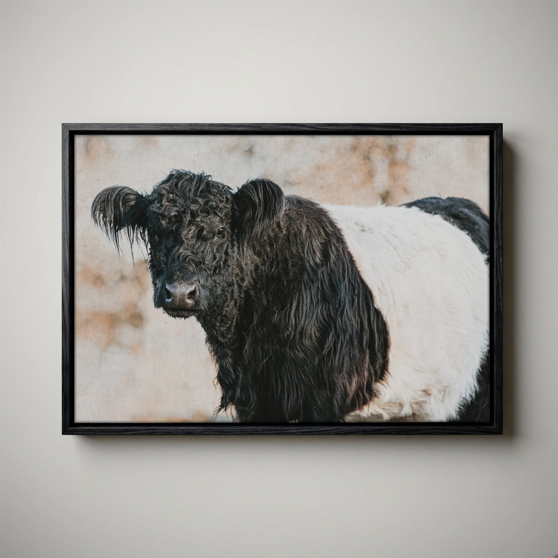 Belted Galloway Canvas Art - Farm Animal Wall Art Cow Print