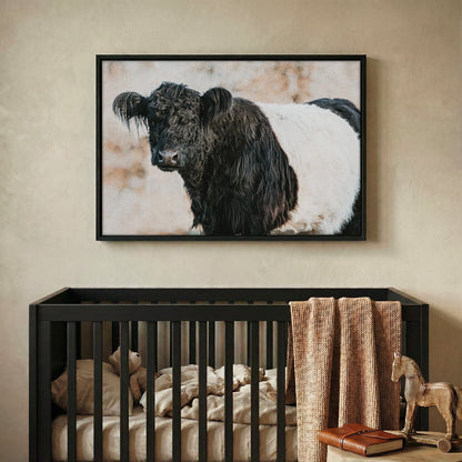 Belted Galloway Canvas Art - Rustic Farm Animal Wall Art Cow Canvas Print Wall Art Teri James Photography