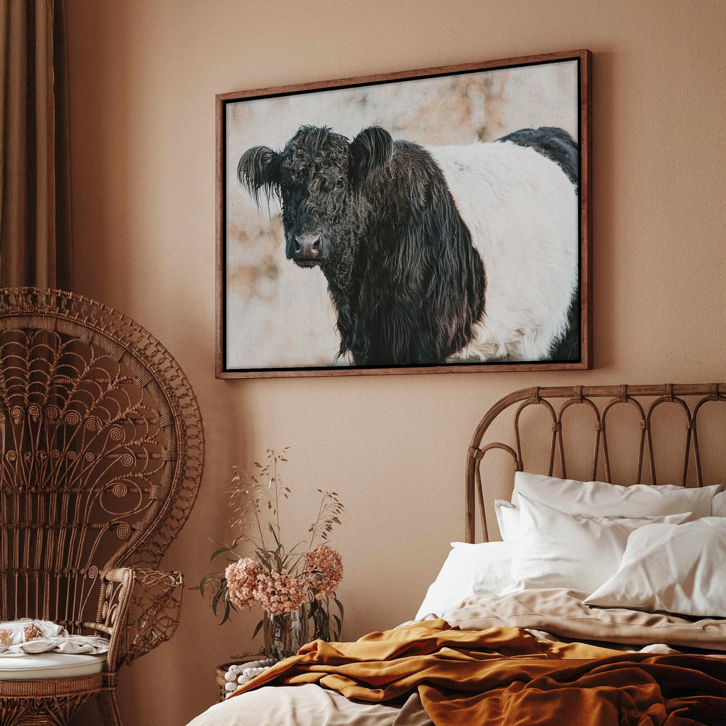 Belted Galloway Canvas Art - Rustic Farm Animal Wall Art Cow Canvas Print Wall Art Teri James Photography