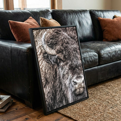 Bison Bull Canvas - Majestic Wildlife Wall Art Rustic Western Decor Print Wall Art Teri James Photography