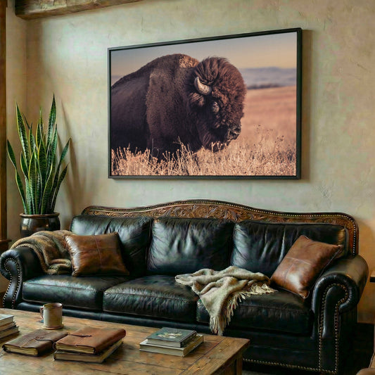 Bison Bull Canvas Print - Wichita Mountains Wildlife Refuge Wall Art Teri James Photography