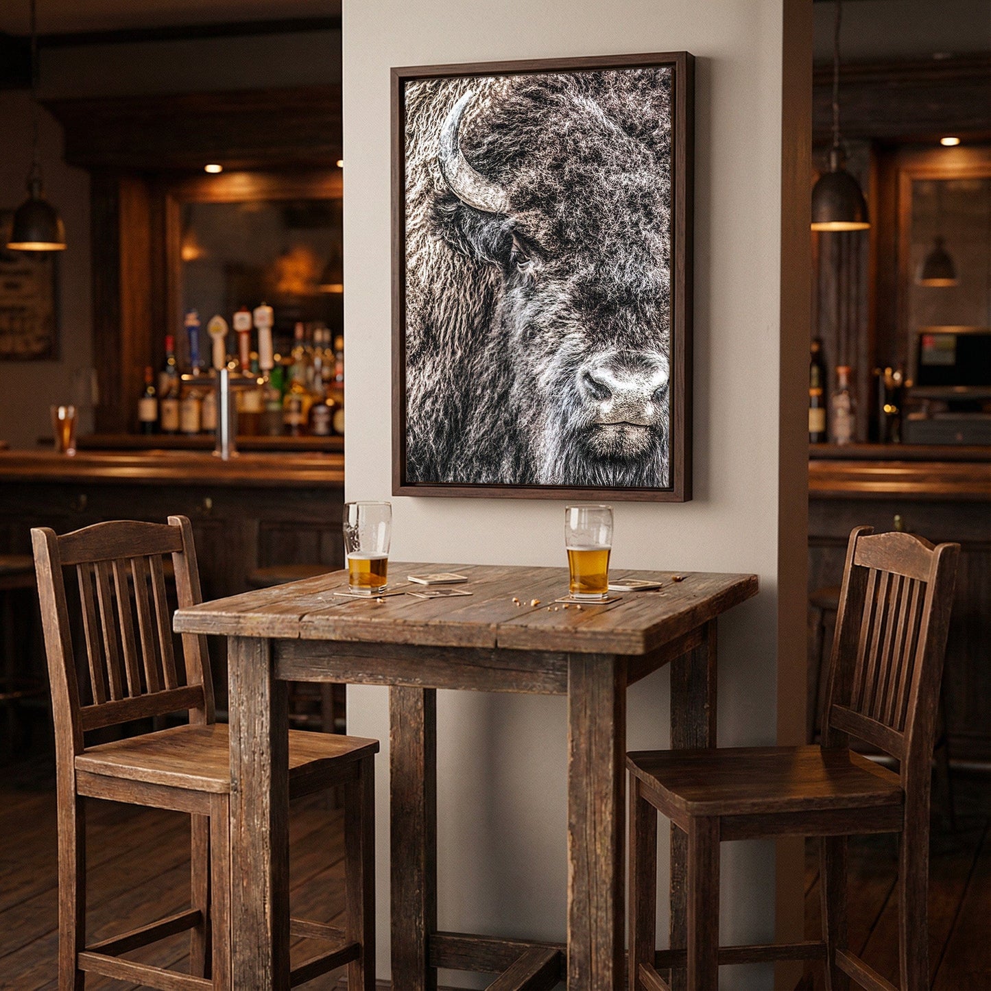 Bison Bull Closeup Photo Canvas Wall Art Teri James Photography