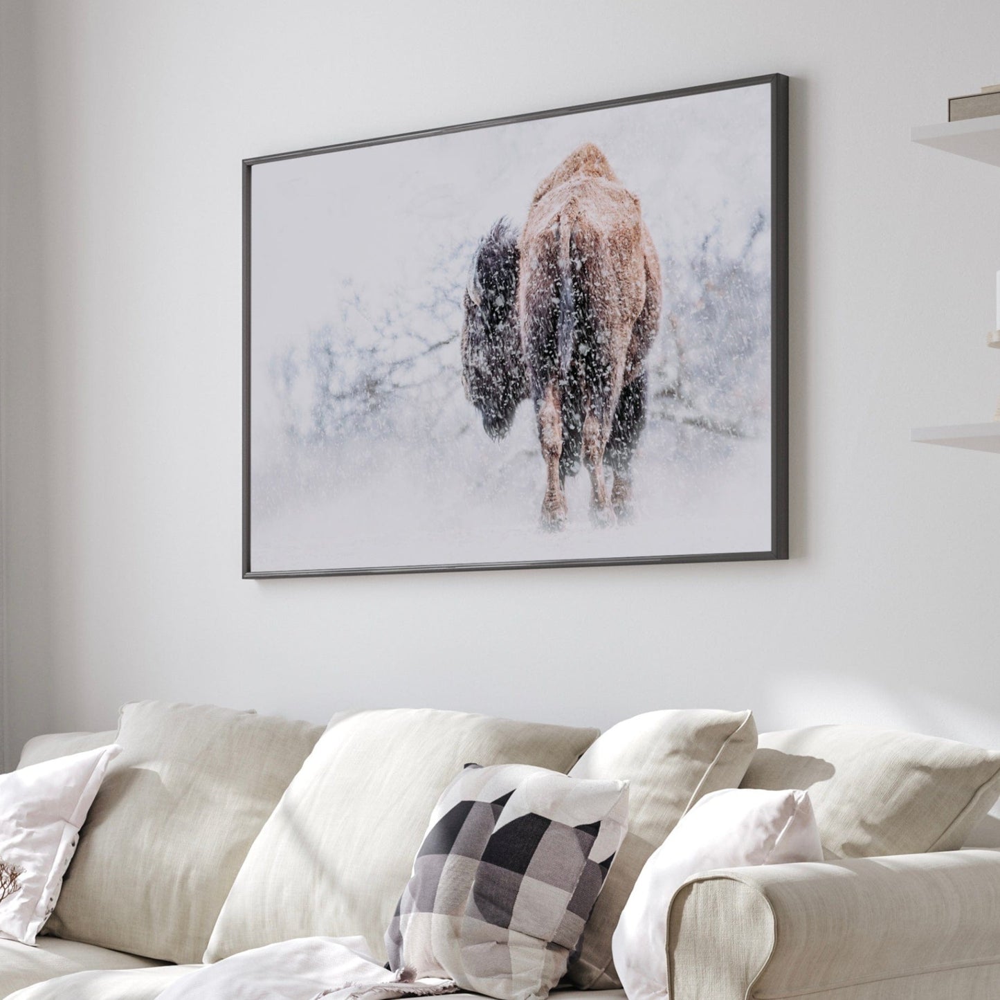 Bison in a Blizzard Canvas Wall Art Teri James Photography