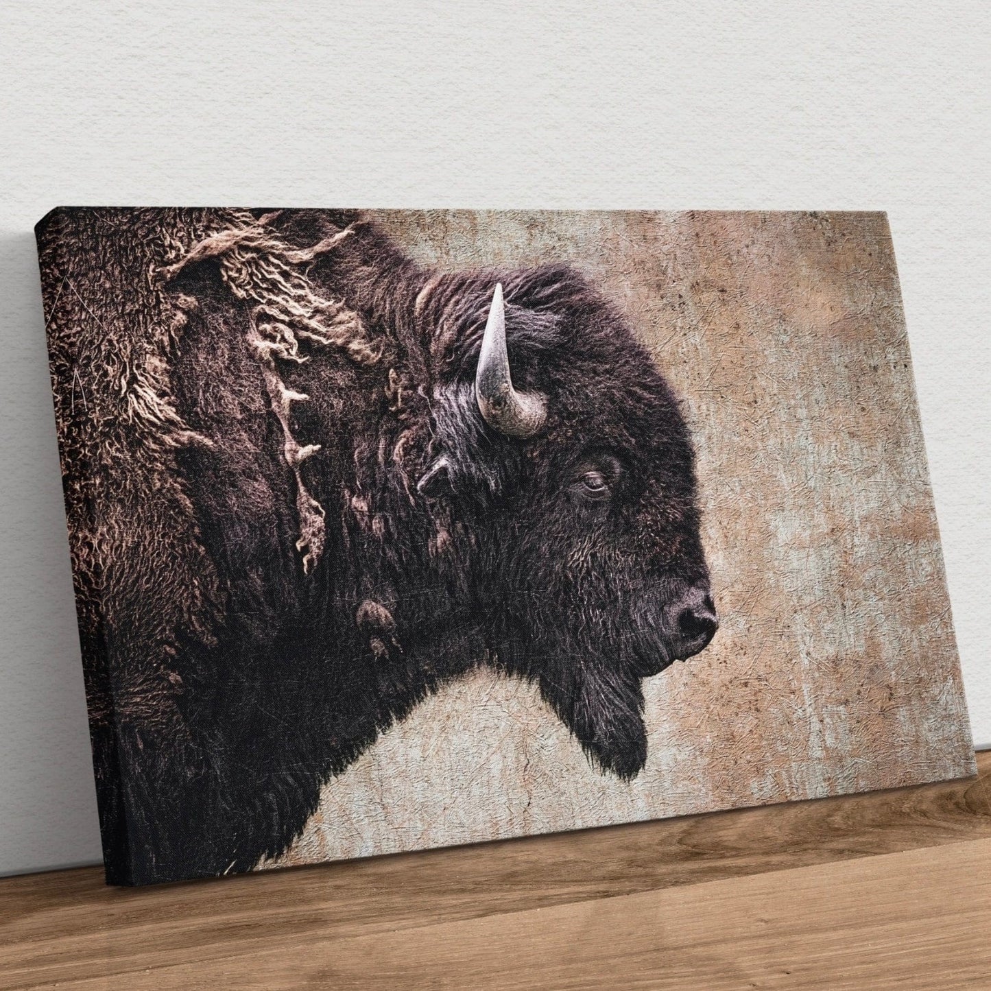 Bison Painting Canvas Wall Art Canvas-Unframed / 12 x 18 Inches Wall Art Teri James Photography