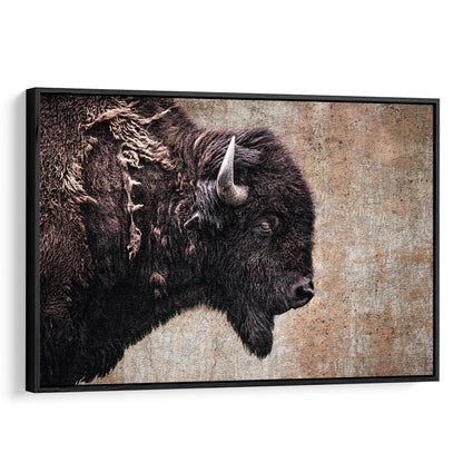 Bison Painting Canvas Wall Art Canvas-Black Frame / 12 x 18 Inches Wall Art Teri James Photography
